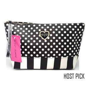 Betsey Johnson Cosmetic Case T-Bottom Black / Ivy